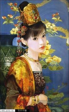 Traditionelle chinesische Kunst Werke - chinesisches Mädchen in Gold